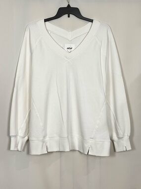 Aerie Women’s Downtime Oversized Big Hug V-Neck Sweatshirt Soft Muslin Sz S